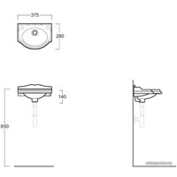 Умывальник Simas Arcade 37.5x28 [AR035]