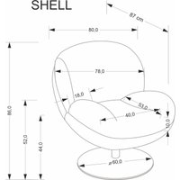 Интерьерное кресло Halmar Shell (серый)