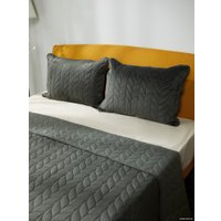 Набор текстиля для спальни Vip Camilla 240-260 (косичка, темно-серый)