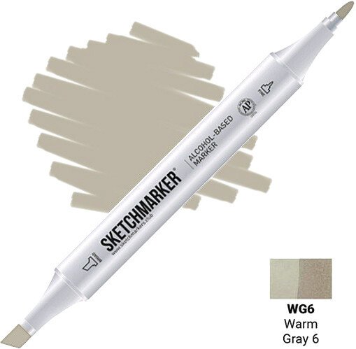 

Маркер художественный Sketchmarker Двусторонний WG6 SM-WG6 (серый теплый №6)