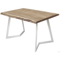 Кухонный стол Buro7 Уиллис 150 (с обзолом, дуб беленый/белый)