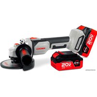 Угловая шлифмашина Crown CT23026-125XS-4 BMC (с 2-мя АКБ)