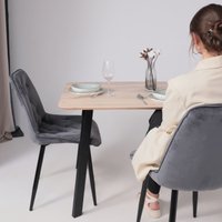 Кухонный стол ОКА Майон 120x80x74 (дуб беленый/черный)