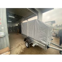 Одноосный прицеп AvtoS A28Р1B (2800x1500x300, R16, ресс. AL-KO, тент 1200мм Аэро)