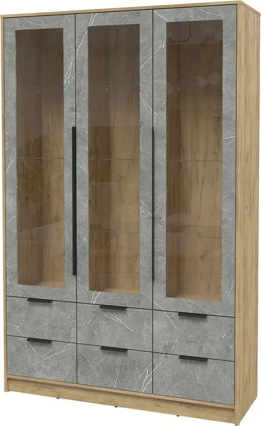 

Шкаф-витрина Интерлиния Концепт КТ-ШВ3 Глосс (дуб золотой/керамика)