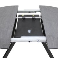 Кухонный стол Виста Оттава-П 100x100/130 (камень серый/муар черный)