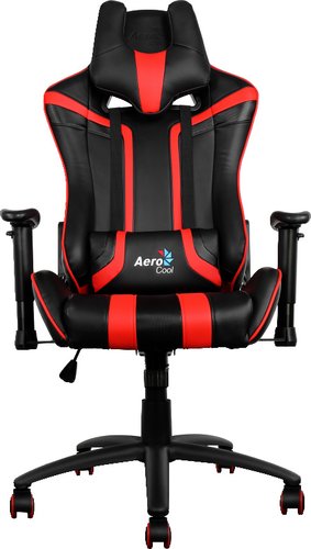 Игровое (геймерское) кресло AeroCool AC120 (черный/красный)