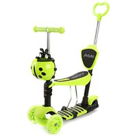 Трехколесный самокат Moby Kids Божья коровка 3 в 1 641274 (зеленый)