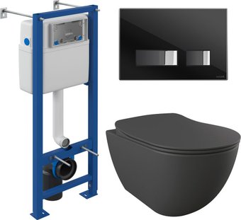 Унитаз подвесной Creavit Free FE322-11AM00E-0000 (KC0903.01.0400E + S-IN-MZ-VECTOR + P-BU-MOV/Blg/Gl)