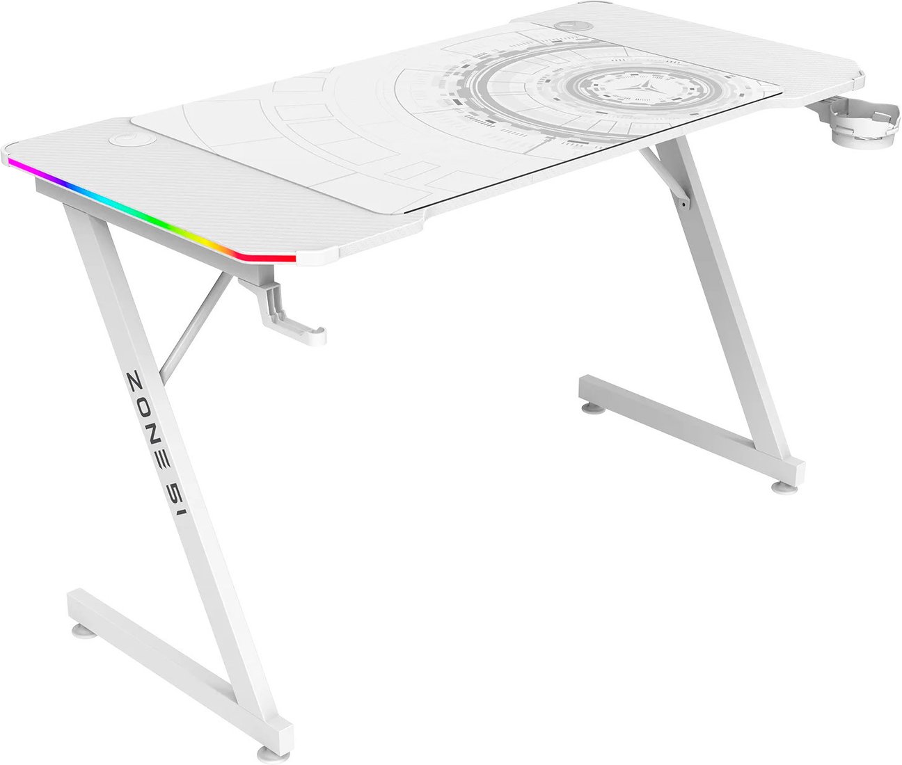 Геймерский стол Zone51 Trine 140 RGB White