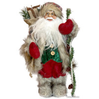 Статуэтка Maxitoys Дед Мороз в серой клетчатой шубке с подарками MT-150323-3-30