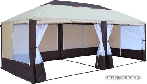 Тент-шатер Митек Пикник-Элит 6x3 м (бежевый/коричневый)