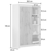 Шкаф распашной Involux Илва 164H002 (белый/дуб натюрель)