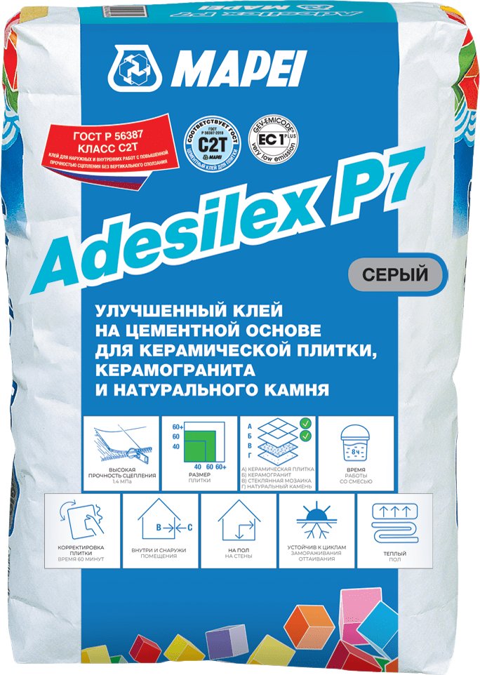 

Клей для плитки Mapei Adesilex P7 (25 кг, серый)