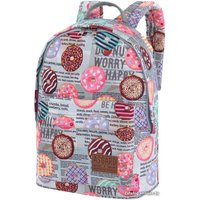 Городской рюкзак Asgard Р-5137П (пончики/газета, серый)