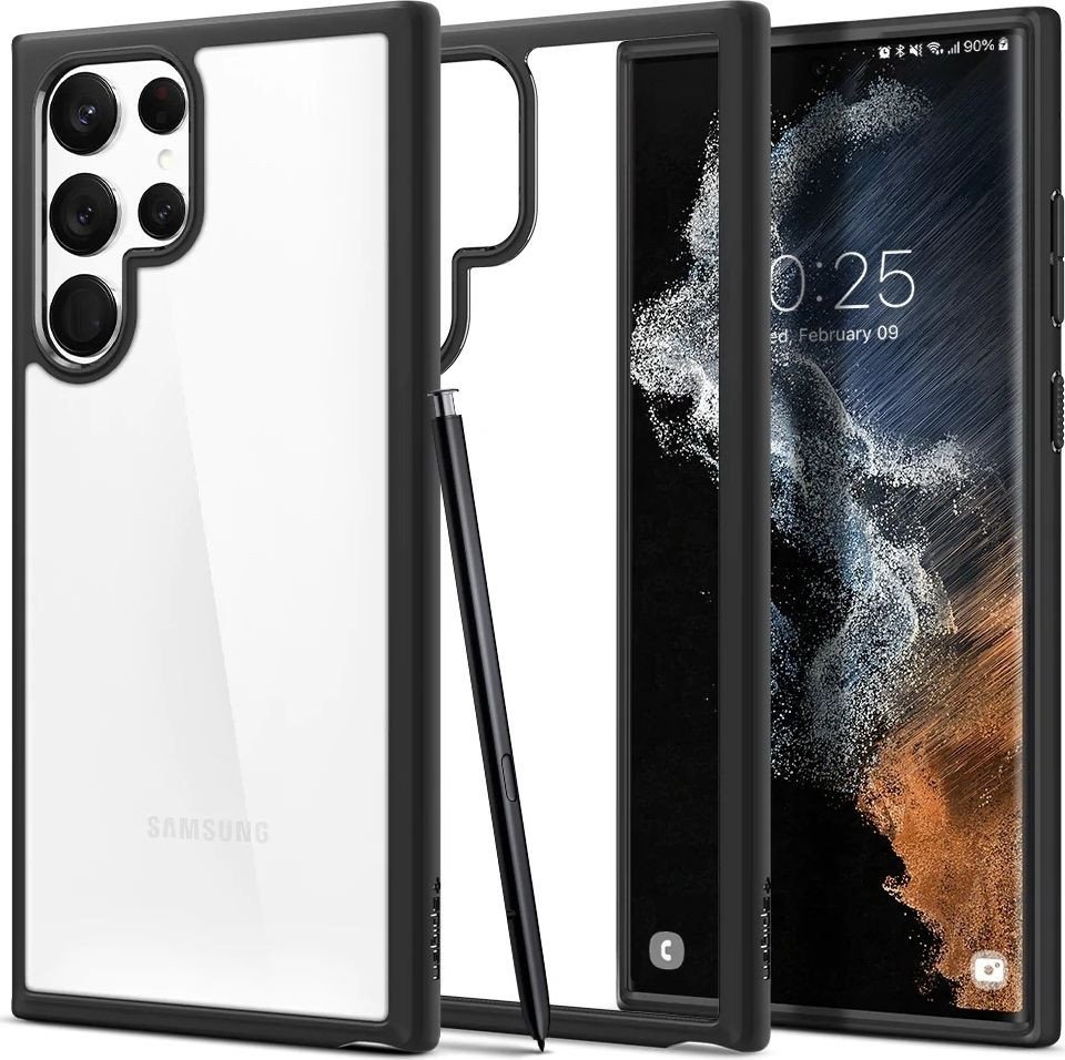 

Чехол для телефона Spigen Ultra Hybrid для Galaxy S22 Ultra ACS03919 (черный)