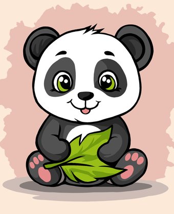 Картина по номерам Wizardi Милая панда MINI305