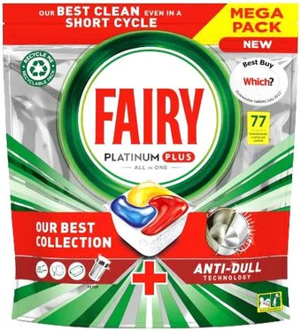 Fairy Platinum Plus Все в 1 Лимон (77 шт)