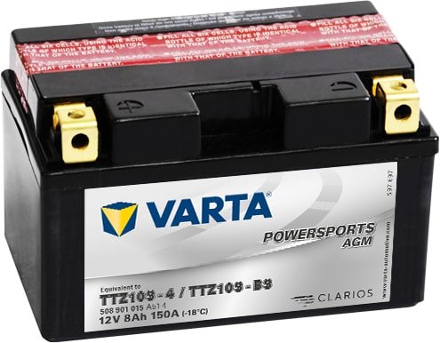 

Мотоциклетный аккумулятор Varta Powersport AGM TTZ10S-BS 508 901 015 (8 А·ч)