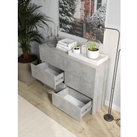 Комод Горизонт Нео 1050 6 ящиков (бетон)