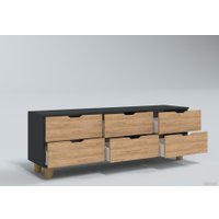 Комод Миркомодоф Майн 19 (антрацит/дуб крафт золотистый)