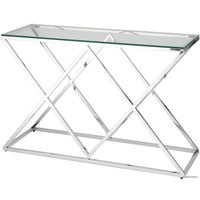 Консольный стол Stool Group Инсигния 120x40 ECST-026 (прозрачное стекло/сталь серебристый)