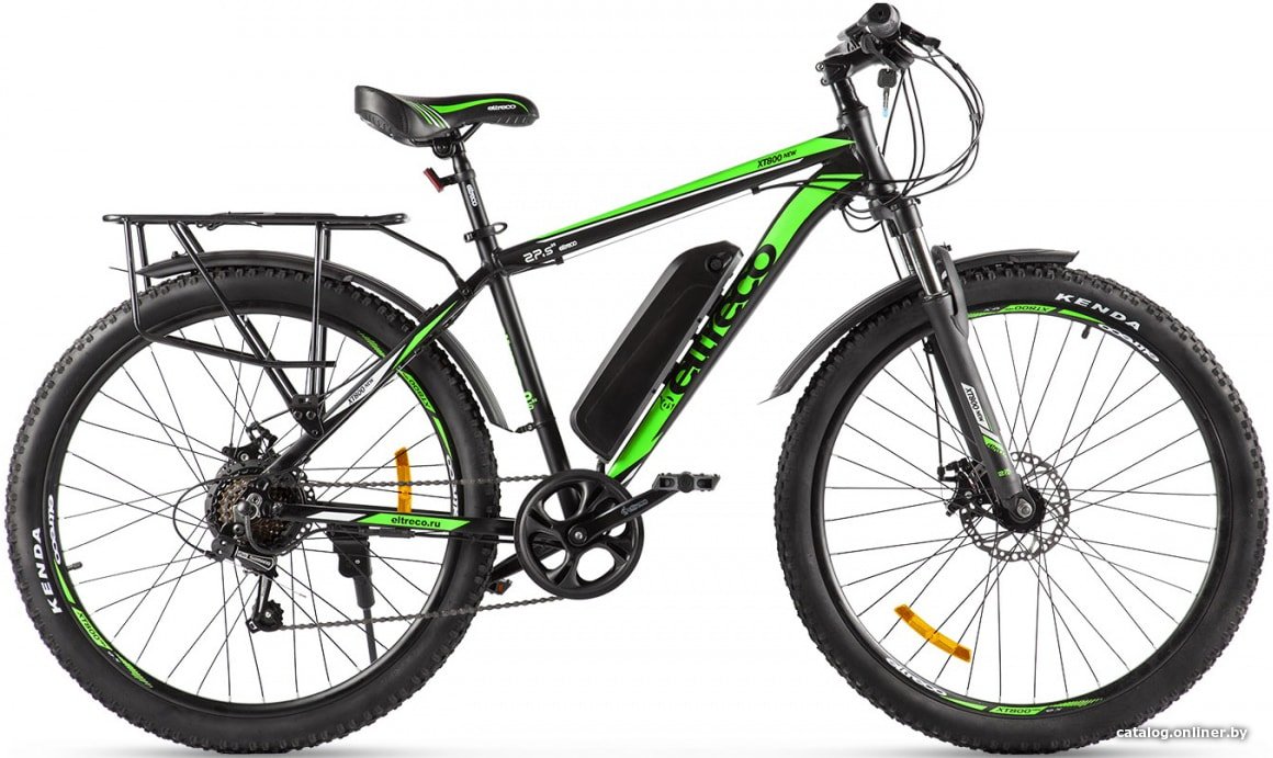 Электровелосипед Eltreco XT 800 New (черный/зеленый)