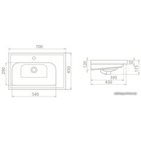 Умывальник CeraStyle Frame 70 031100-u