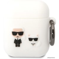 Чехол CG Mobile Karl Lagerfeld для AirPods1/2 KLACA2SILKCW (белый)