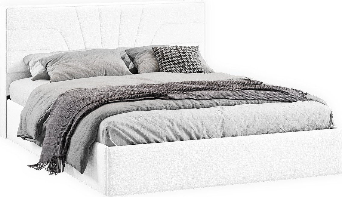 

Кровать Трия Пандора с ПМ и заглушиной 160x200 Тип 1 (экокожа Polo white)