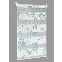 Рулонные шторы Delfa Сантайм День-Ночь Декор МКД DN-46073 (68x160, сакура/бирюзовый)