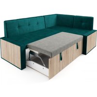 Угловой диван Мебель-АРС Таллин 191x83x121 (сине-зеленый Star Velvet 43 Black Green)