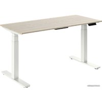 Стол для работы стоя WellDesk с электроприводом двухмоторный 18мм (ясень шимо, белый)