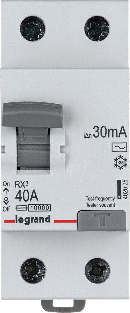 

Устройство защитного отключения Legrand RХ3 2P 40A 30mA 10kA 2M тип АС 402025