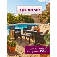 Набор садовой мебели Mega-Plast Amici (антрацит)