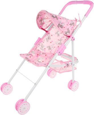 

Коляска для кукол Наша Игрушка Котята с крышей и корзиной M1263-15