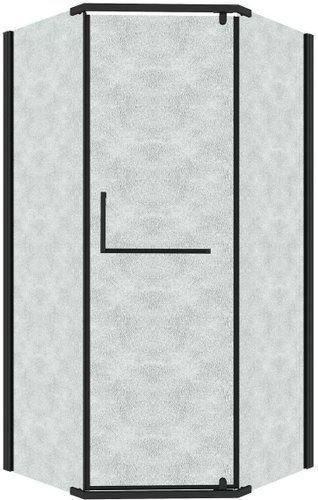 Душевой уголок Grossman Pragma 90x90x195 302.K33.03.9090.21.02 (черный матовый/шиншилла стекло)