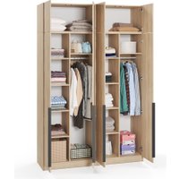 Шкаф распашной Soma Lord Black 4-х створчатый 160x240 (дуб сонома)