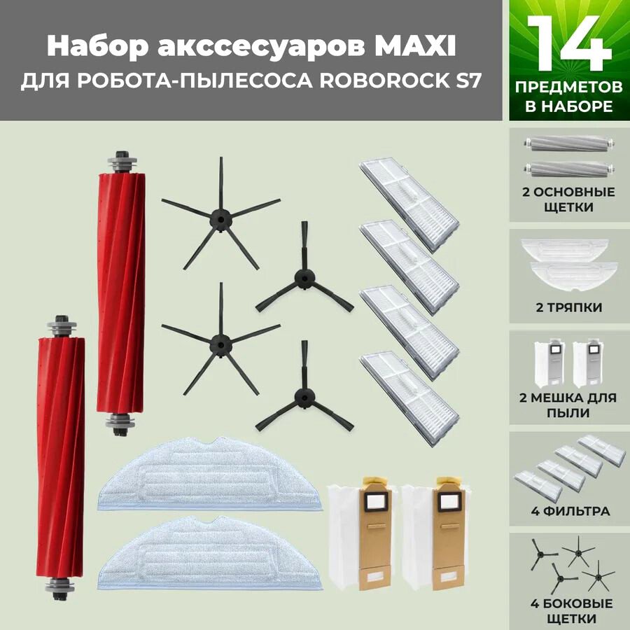 

Набор аксессуаров USBTOP для Roborock S7 (черные боковые щетки) 558482