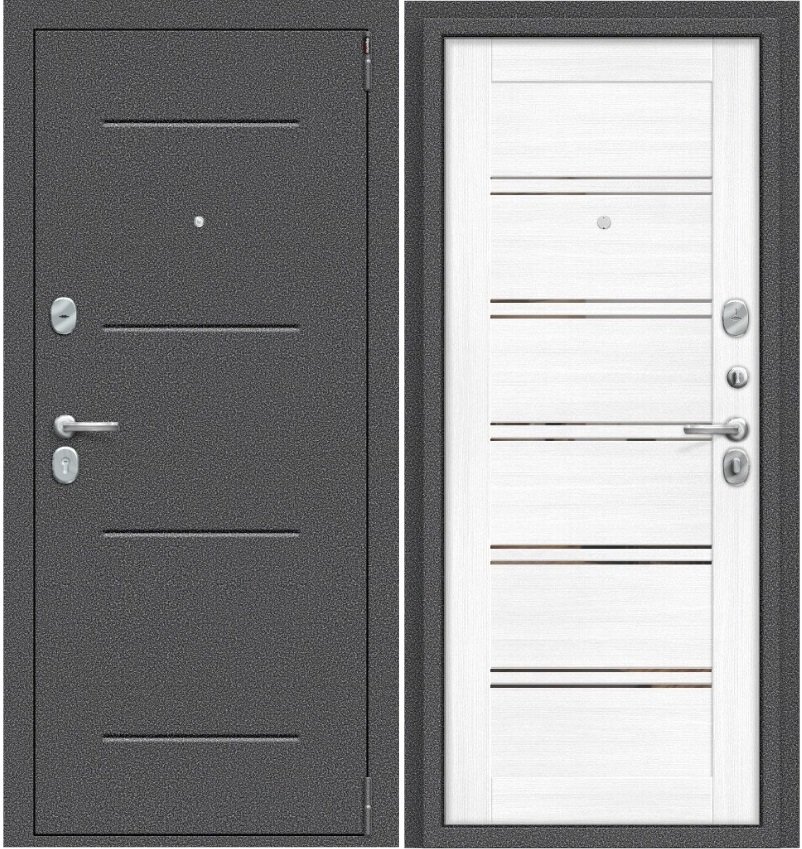 

Металлическая дверь el'Porta Porta R-2 104.П28 205x88L (антик серебро/snow veralinga)