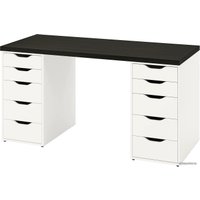 Стол Ikea Лагкаптен/Алекс 694.321.91 (черно-коричневый/белый)