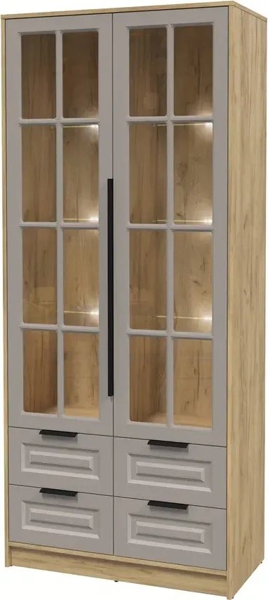 

Шкаф-витрина Интерлиния Концепт КТ-ШВ2 с подсветкой Деко (дуб золотой/луна)