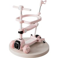 Трехколесный самокат YAYALE 1021-K602 LW (розовый/белый)