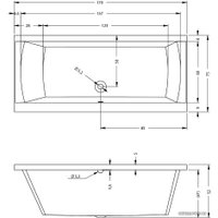 Ванна Riho Julia 170x75 BA53 (с ножками)