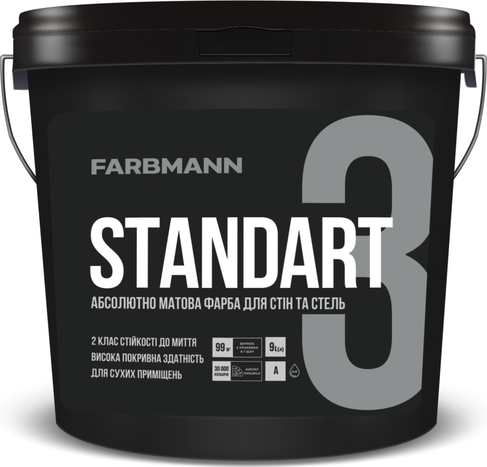 

Краска Farbmann Standart 3 (прозрачная база, база C, 4.5 л)