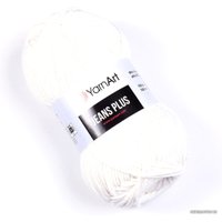 Пряжа для вязания Yarnart Jeans Plus 55% хлопок/45% полиакрил 1 100 г (160 м, белый)
