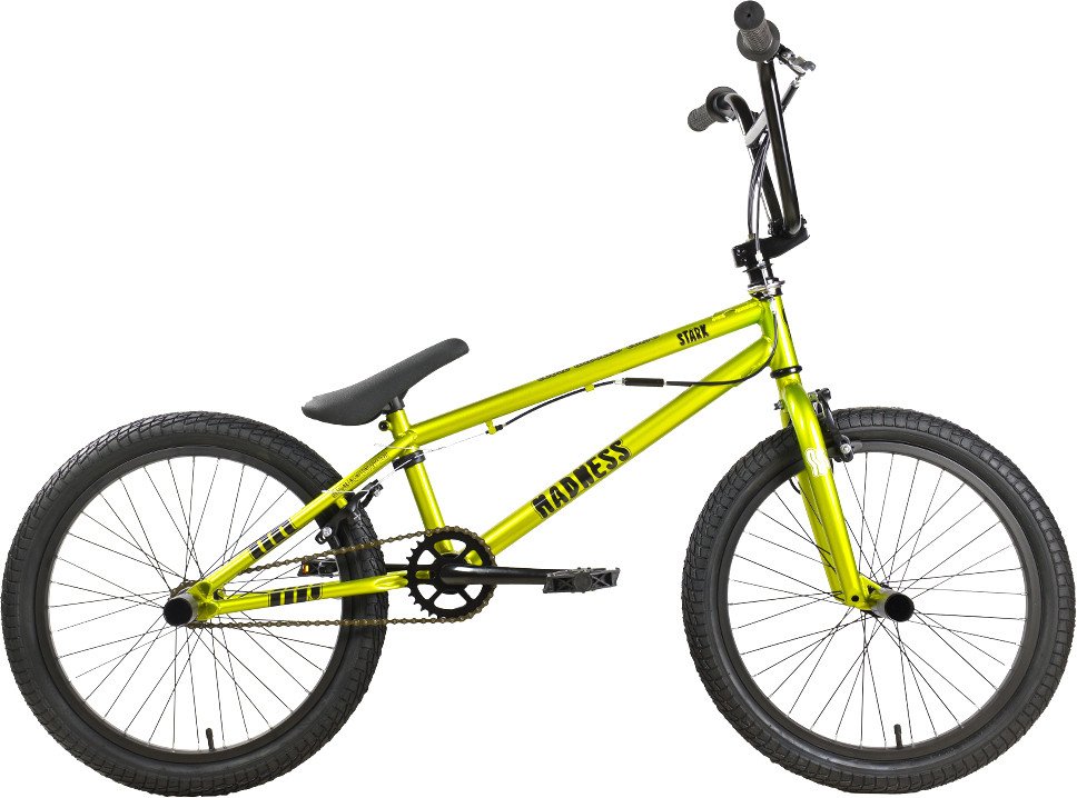 Детский велосипед Stark Madness BMX 2 2025 (ярко-зеленый/черный)