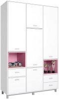 

Шкаф распашной Polini Kids Mirum 2335 трехсекционный (белый/розовый)