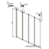 Стеклянная шторка для ванны Ambassador Bath Screens 16041110L 90