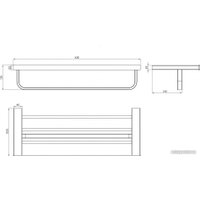 Полка для полотенца Milacio Ultra MCU.955.SS (нержавеющая сталь)